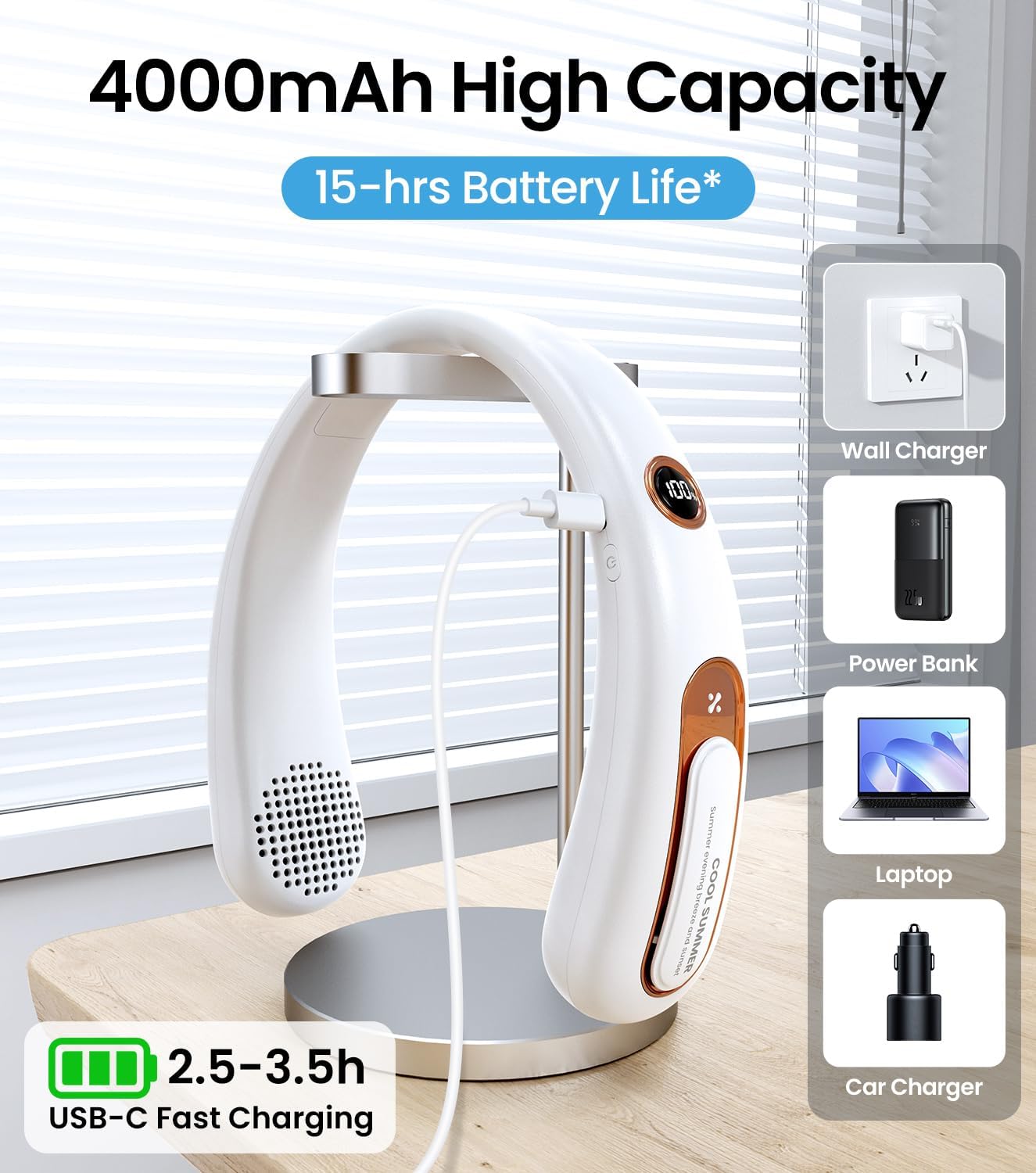Draagbare Nekventilator (Bladeless & USB)